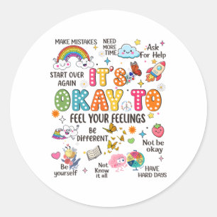 Children Mental Health T Shirt Its Okay To Make Mi Classic Round Sticker