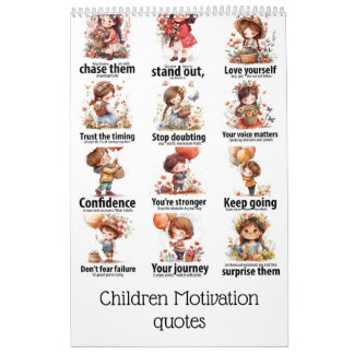 Children motivation quotes calendar