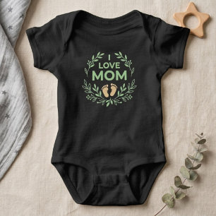 Children Newborn Gift for Boys & Girls, I Love Mum Baby Bodysuit