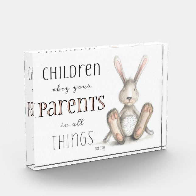 Children Obey Your Parents-Col 3:20 Photo Block (Left)