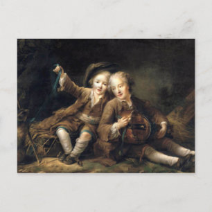Children of Duc de Bouillon - Francois Drouais Postcard