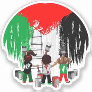 Children of Gaza Painting Palestine Flag 