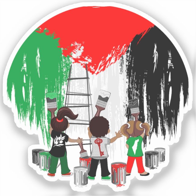 Children of Gaza Painting Palestine Flag  (Front)