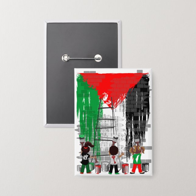 Children of Gaza Painting Palestine Flag  (Front/Back)