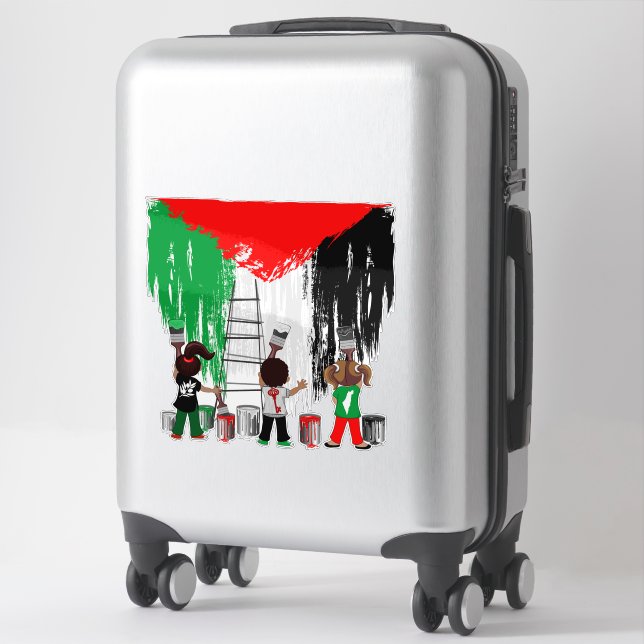 Children of Gaza Painting Palestine Flag  (Suitcase)