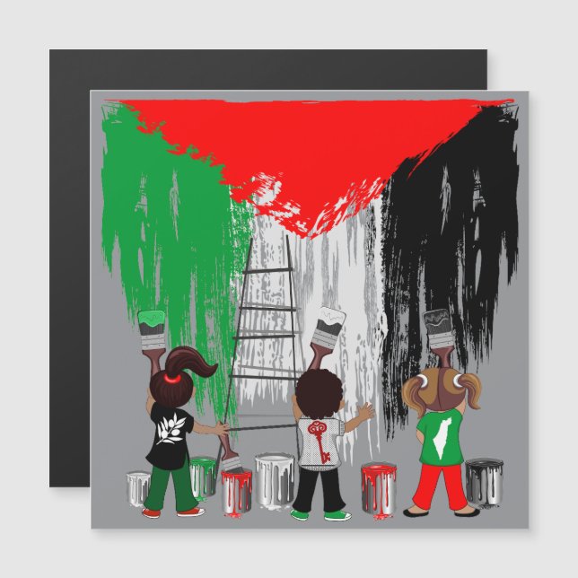 Children of Gaza Painting Palestine Flag  (Front/Back)