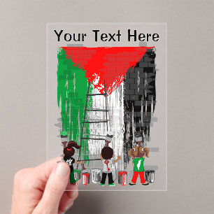 Children of Gaza Painting Palestine Flag Acrylic Invitations