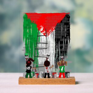Children of Gaza Painting Palestine Flag  Acrylic Sign