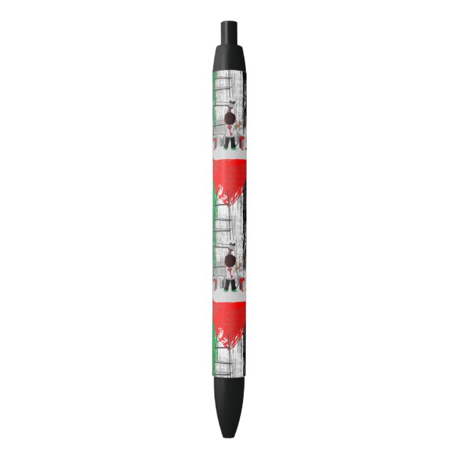 Children of Gaza Painting Palestine Flag  Black Ink Pen (Front Vertical)