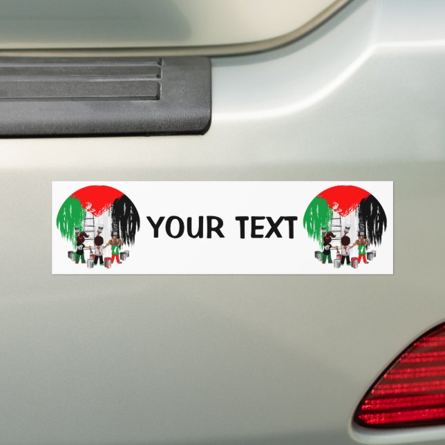Children of Gaza Painting Palestine Flag  Bumper Sticker (On Car)