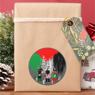 Children of Gaza Painting Palestine Flag  Classic Round Sticker