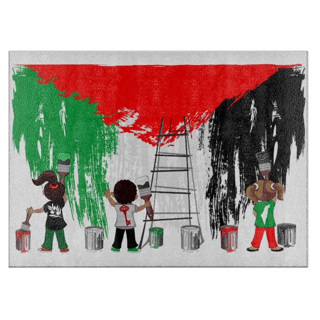 Children of Gaza Painting Palestine Flag  Cutting Board (Front)