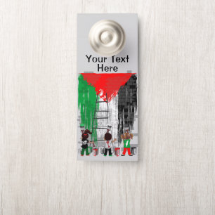 Children of Gaza Painting Palestine Flag  Door Hanger