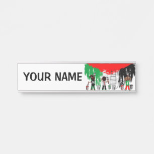 Children of Gaza Painting Palestine Flag  Door Sign