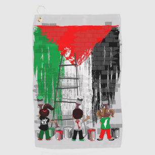 Children of Gaza Painting Palestine Flag  Golf Towel