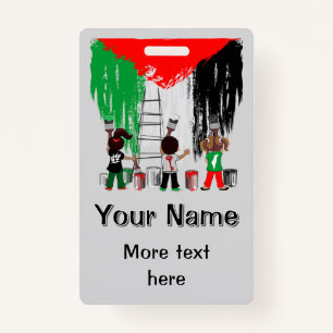 Children of Gaza Painting Palestine Flag ID Badge