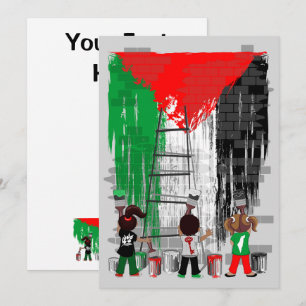 Children of Gaza Painting Palestine Flag Invitation
