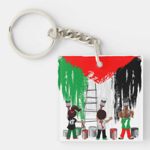 Children of Gaza Painting Palestine Flag  Key Ring