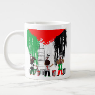 Children of Gaza Painting Palestine Flag Large Coffee Mug