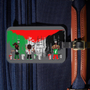 Children of Gaza Painting Palestine Flag Luggage Tag