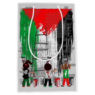 Children of Gaza Painting Palestine Flag  Medium Gift Bag