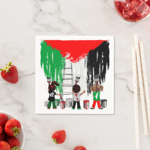 Children of Gaza Painting Palestine Flag  Napkin