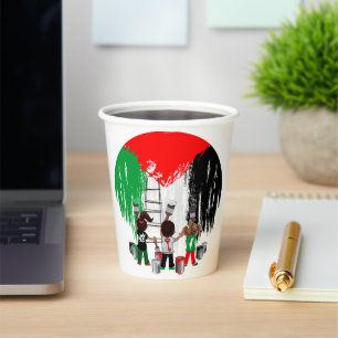 Children of Gaza Painting Palestine Flag  Paper Cups