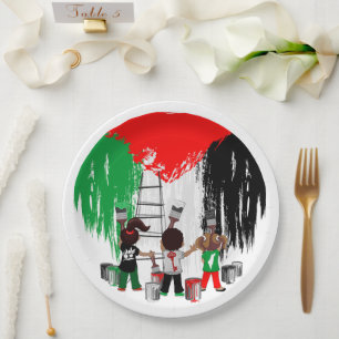 Children of Gaza Painting Palestine Flag  Paper Plate