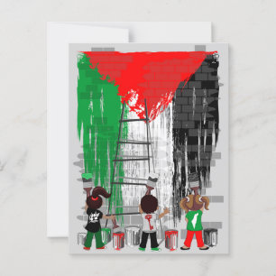 Children of Gaza Painting Palestine Flag Postcard