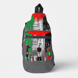 Children of Gaza Painting Palestine Flag  Sling Bag