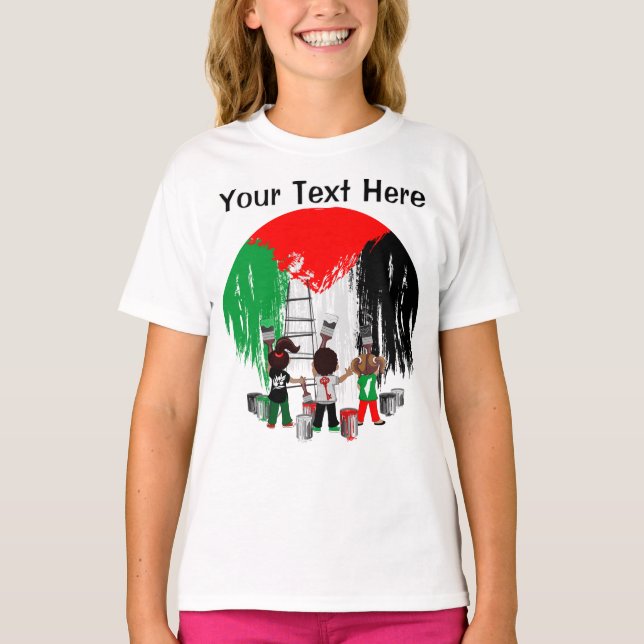 Children of Gaza Painting Palestine Flag  T-Shirt (Front)