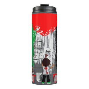 Children of Gaza Painting Palestine Flag Thermal Tumbler
