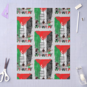 Children of Gaza Painting Palestine Flag  Tissue Paper