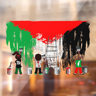 Children of Gaza Painting Palestine Flag  Window Cling