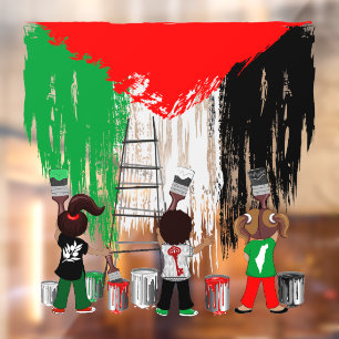 Children of Gaza Painting Palestine Flag  Window Cling
