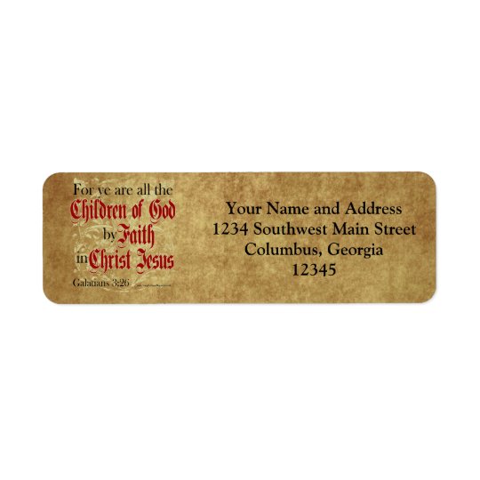 Children of God by Faith Return Address Label