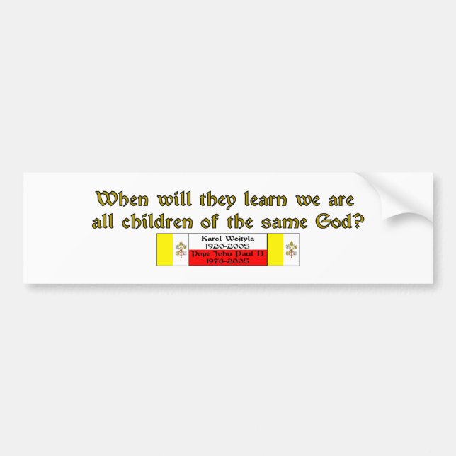 Children of the Same God 1 Bumper Sticker (Front)