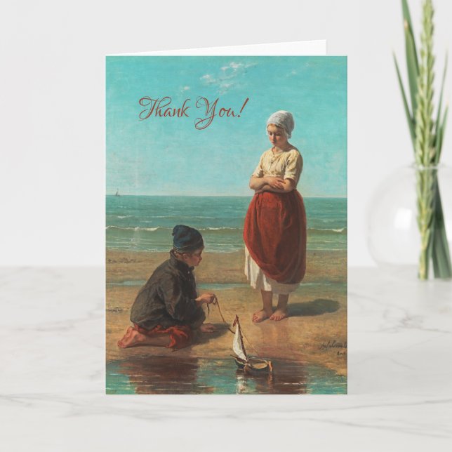Children of the sea, Jozef Israels  Thank You Card (Front)