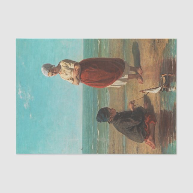 Children of the sea, Jozef Israels  Tissue Paper (Front)