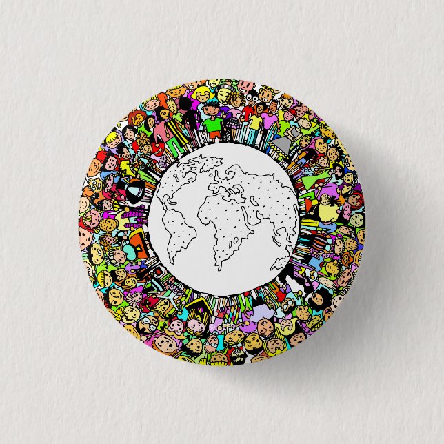 Children of the World 3 Cm Round Badge (Front)