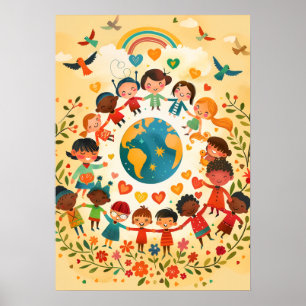 Children of the World — Diversity and Peace -  Poster