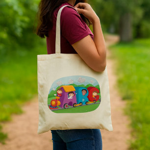 Children On An Alphabet Train Tote Bag