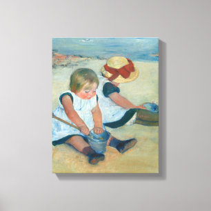 Children on the Beach   Mary Cassatt Canvas Print