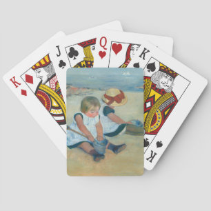 Children on the Beach Mary Cassatt Playing Cards