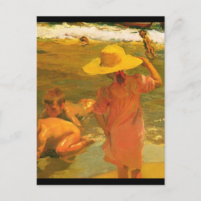 Children on the Sea-shore - Joaquín Sorolla Postcard (Front)