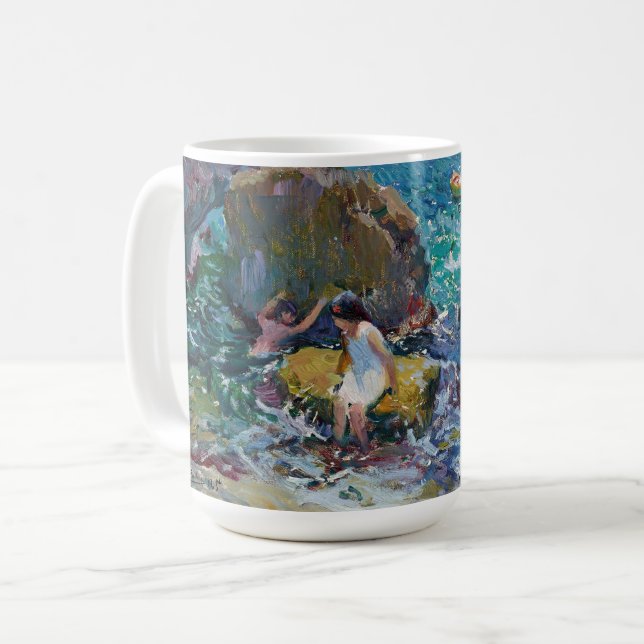 Children on the Shore, Jávea | Joaquín Sorolla Coffee Mug (Front Left)