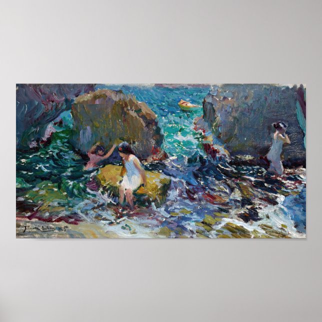 Children on the Shore, Jávea | Joaquín Sorolla Poster (Front)