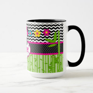 Children Panda Bear Monogram Personalised Name Mug