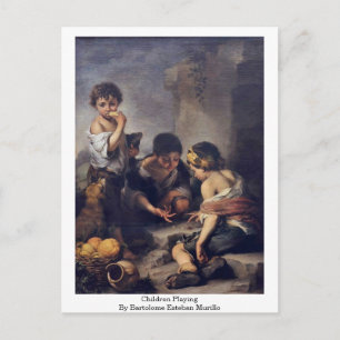 Children Playing By Bartolome Esteban Murillo Postcard