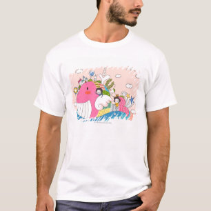 Children playing by fish in pond T-Shirt